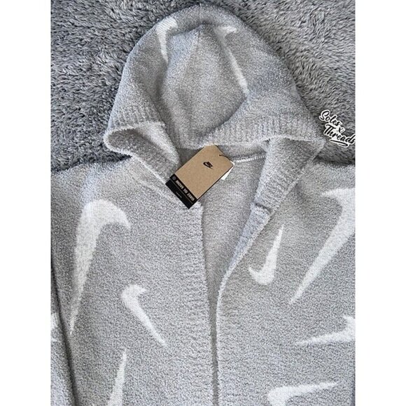Nike Phoenix Cozy Boucle Long Knit Cardigan Size XS Women Grey FD4282-077 - Picture 5 of 6